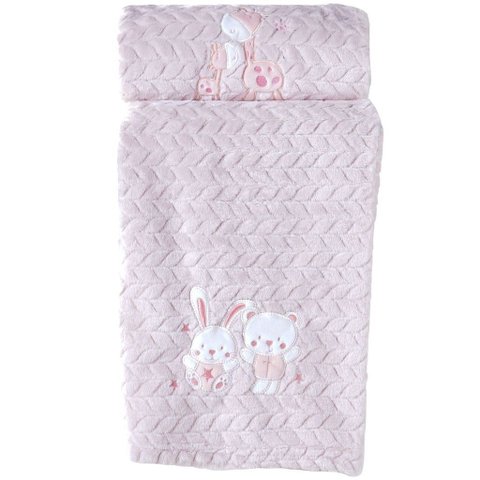 Cobertor Bebê Fluffy 110x90 com Aplique Bordado Malve