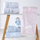 Ver imagem 4 de Cobertor Bebê Fluffy 110x90 com Aplique Bordado Malve