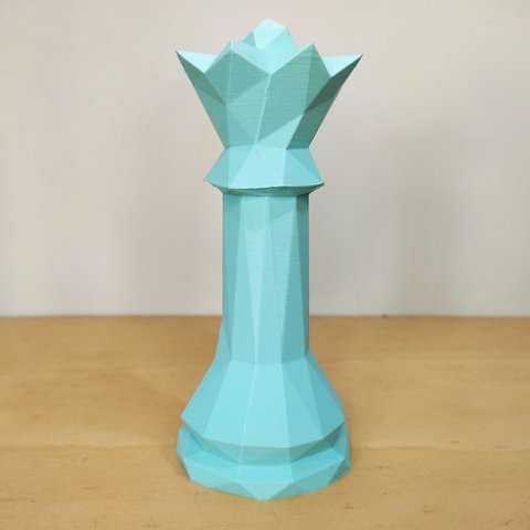 Rainha - Peça Decorativa De Xadrez , Estatueta 13.5 Cm De Altura - Toque 3D:Azul Tiffany