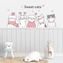 Ver imagem 1 de Adesivo Parede Sweet Cats 95x43 Quarto Infantil