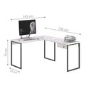 Ver imagem 2 de Mesa em L Aurélia Industrial 1 Gaveta 136cm Branco Plata Móveis