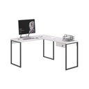 Ver imagem 1 de Mesa em L Aurélia Industrial 1 Gaveta 136cm Branco Plata Móveis