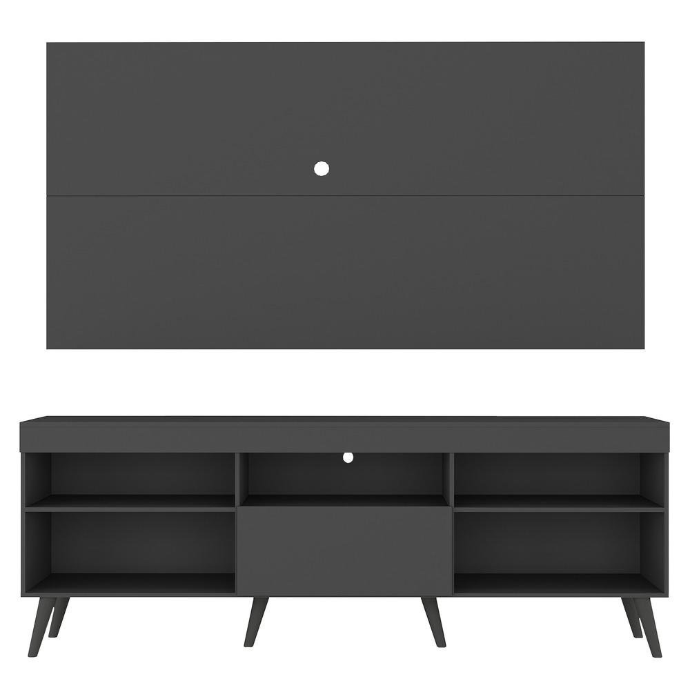 Rack com Painel TV 65" Retrô Flórida Up Multimóveis MP1042 Preto - 6