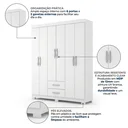 Ver imagem 4 de Guarda-Roupa Casal 6 Portas, 2 Gavetas e Pés Light Plus Branco