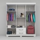 Ver imagem 5 de Guarda-Roupa Casal 6 Portas, 2 Gavetas e Pés Light Plus Branco