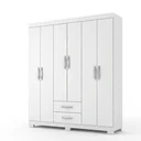 Ver imagem 2 de Guarda-Roupa Casal 6 Portas, 2 Gavetas e Pés Light Plus Branco