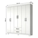 Ver imagem 3 de Guarda-Roupa Casal 6 Portas, 2 Gavetas e Pés Light Plus Branco