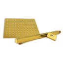 Ver imagem 3 de Ducha Chuveiro 20x20 Suporte Quadrado Dourado Slim Parede Banheiro Piscina Banho Area Externa