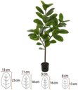 Ver imagem 1 de Planta Artificial Arvore Ficus Elastica Real Toque C/pote X46 Verde 1,3cm