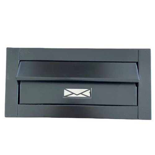 Caixa de Correio Moderna Inox Luxo Preto Muro Parede Embutir (p) - 7