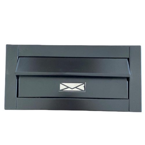 Caixa de Correio Moderna Inox Luxo Preto Muro Parede Embutir (p)