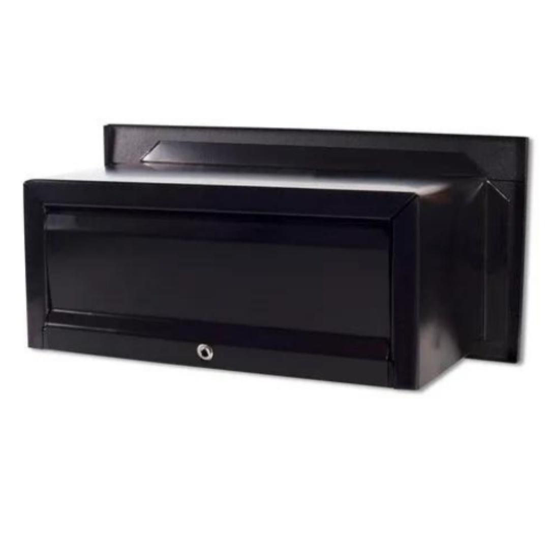 Caixa de Correio Moderna Inox Luxo Preto Muro Parede Embutir (p) - 5