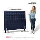 Ver imagem 5 de Cabeceira Cama Box Casal Queen Size Ciara 160cm Botonê com Frame Suede Azul Marinho