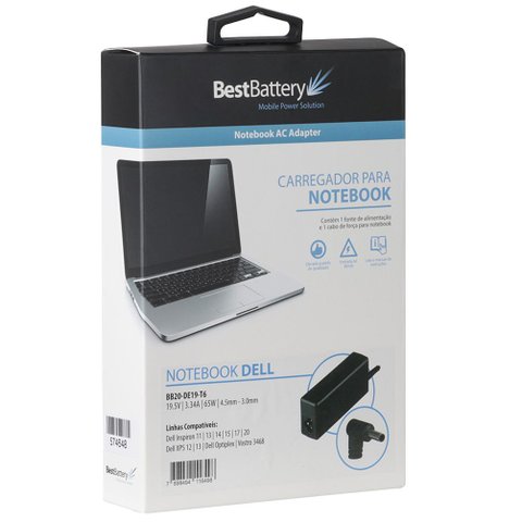 Fonte Notebook Dell 19.5v 3.34a 65w (bb20-de19-t6)