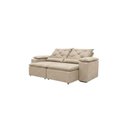 Ver imagem 2 de Sofá com Chaise Beatriz 3 Lugares Retrátil e Reclinável 195cm Bege