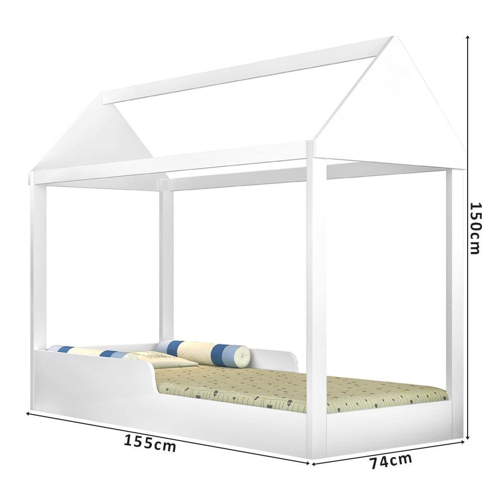 Cama Montessoriana Casinha Branco Planet Baby - 4
