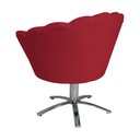 Ver imagem 4 de Poltrona Decorativa Pétala Pés Metal Giratório Suede Vermelho - Ds Estofados