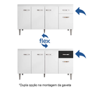 Ver imagem 2 de Balcão Gabinete para Pia Gabriela 150mt 4 Portas 1 Gaveta sem Tampo Flex Ajl