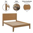 Ver imagem 4 de Cama Casal Madeira Macica Taeda 149 Cm 2808 Freijo Festra