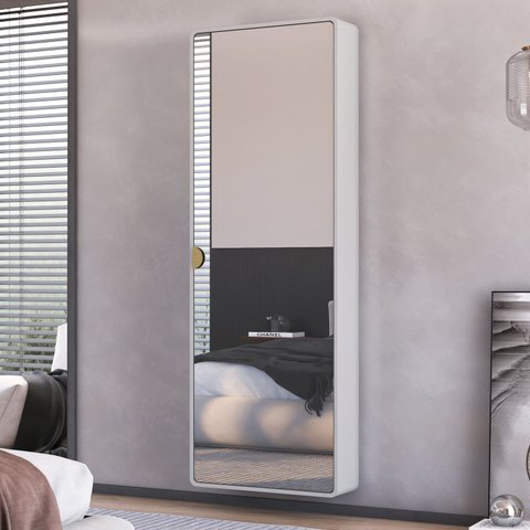 Sapateira Suspensa com Espelho Luna Espresso Móveis