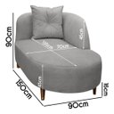 Ver imagem 4 de Banqueta Sofá Recamier Divã Siena Recepção e Clínica Bouclê:cinza Claro