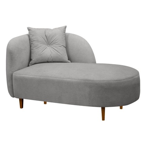 Banqueta Sofá Recamier Divã Siena Recepção e Clínica Bouclê:cinza Claro