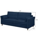 Ver imagem 4 de Sofá Living 3 Lugares 200cm Pés Madeira Efraim F05 Veludo Azul - Mpozenato