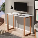 Ver imagem 1 de Mesa Escrivaninha para Estudo Pés em Madeira Bahamas 76 Branco