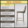 Banqueta Alta Moderna Estilo Industrial na Cor Preta com Tecido Linho Bege - 11