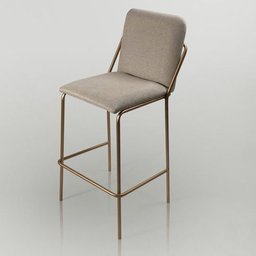 Banqueta Alta Moderna Estilo Industrial na Cor Preta com Tecido Linho Bege - 14