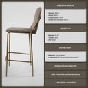 Ver imagem 3 de Banqueta Alta Moderna Estilo Industrial na Cor Preta com Tecido Linho Bege