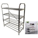 Ver imagem 1 de Sapateira Prateleira Inox 4 Andares 12 Pares Organizador Calçado Sapato Tenis Corredor Hall de Entra