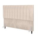 Ver imagem 1 de Cabeceira Estofada Cama Solteiro 100 Cm Lídia Suede e Frame Bege