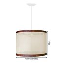 Ver imagem 3 de Luminária Pendente Sala de Estar Ravena Palha Indiana Sintética Fio Branco 150cm D40