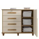Ver imagem 2 de Cômoda com Sapateira 120cm 4 Gavetas Quarto Grécia RV Móveis Cinamomo/Off White