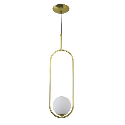 Pendente Pêndulo Globo Branco / Dourado - 1x G9