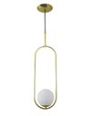 Ver imagem 1 de Pendente Pêndulo Globo Branco / Dourado - 1x G9