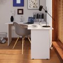 Ver imagem 1 de Mesa Angular New City Pé Painel 135 cm Cinza Cristal Gebb Work