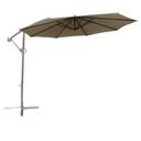 Ver imagem 2 de Ombrelone Lateral Tahiti Bahamas Fratini 300cm (larg) Base Cruz Alumínio Marrom Taupe Capa Polié