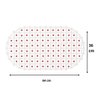 Tapete para Box Cristal Oval Antiderrapante - Transparente Vermelho - 3