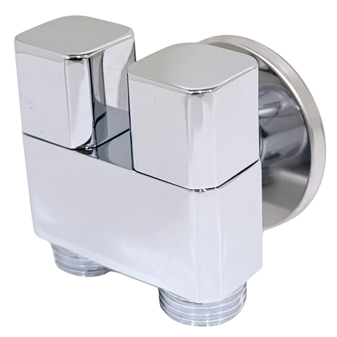 Registro Duplo Máquina Lavar Ducha Higiênica Metal Cromado