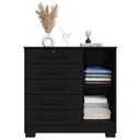 Ver imagem 4 de Comoda 5 Gavetas 1 Porta 99 cm Vitoria Preto Rudk