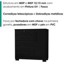 Ver imagem 5 de Comoda 5 Gavetas 1 Porta 99 cm Vitoria Preto Rudk