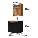 Ver imagem 7 de Kit Pia Gabinete Cuba Espelheira Armário Banheiro Lavabo Preto/nature