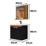 Kit Pia Gabinete Cuba Espelheira Armário Banheiro Lavabo Preto/nature - 7