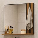 Ver imagem 4 de Kit Pia Gabinete Cuba Espelheira Armário Banheiro Lavabo Preto/nature