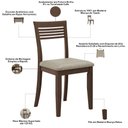 Ver imagem 7 de Mesa de Jantar Lazuli F06 6 Lugares Retangular MDF 160cm Café com Bancos e Cadeiras Lyam Decor