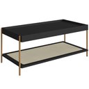Ver imagem 4 de Conjunto Mesa de Centro e Mesa Lateral para Sala Industrial Indy A03 Nero Dourado - Lyam Decor