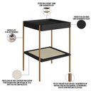 Ver imagem 7 de Conjunto Mesa de Centro e Mesa Lateral para Sala Industrial Indy A03 Nero Dourado - Lyam Decor
