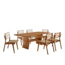 Ver imagem 2 de Conjunto de Mesa Jantar Raiz Tampo 180cm Barril Laminado e 6 Cadeiras Eloá Premium Natural Âmbar/Imbuia Natural/Cinamomo Marrom